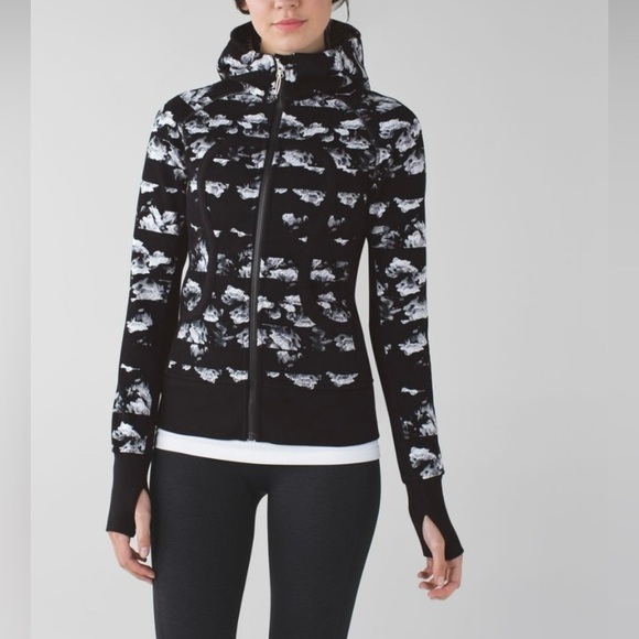 Women’s Lululemon Athletica Scuba Hoodie II Dream Rose black & white sz‎ 4 - Picture 1 of 14